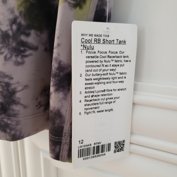 Nwt Lululemon cool RB short nulu tank top sz 12 - Picture 3 of 4